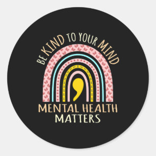 Sticker Rond Soutien De Sensibilisation À La Santé Mentale Sens
