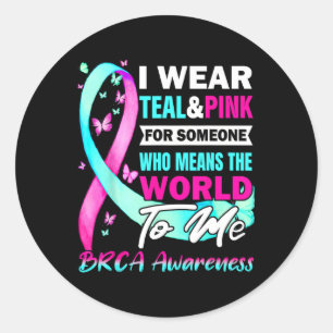 Sticker Rond Soutien Du Cancer Du Sein Et Du Cancer Ovarien