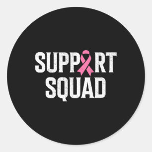 Sticker Rond Soutien du guerrier du cancer du sein Équipe du ca