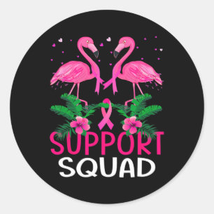 Sticker Rond Soutien du guerrier Équipe Flamant rose Cancer du