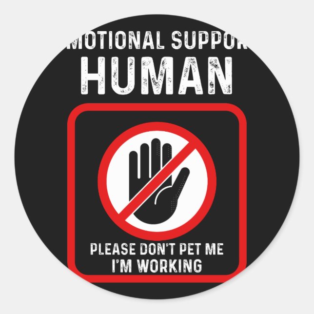 Sticker Rond Soutien émotionnel Costume d'Halloween humain Ne p (Devant)