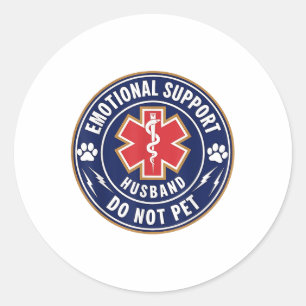 Sticker Rond Soutien émotionnel Mari ne pas animal de compagnie