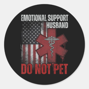Sticker Rond Soutien émotionnel Mari ne pas animal de compagnie