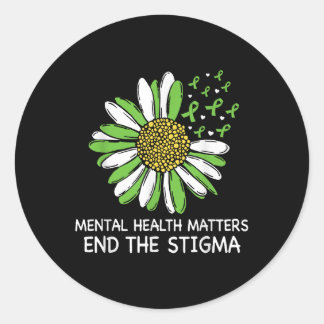 Sticker Rond Soutien en santé mentale Nous portons une santé me