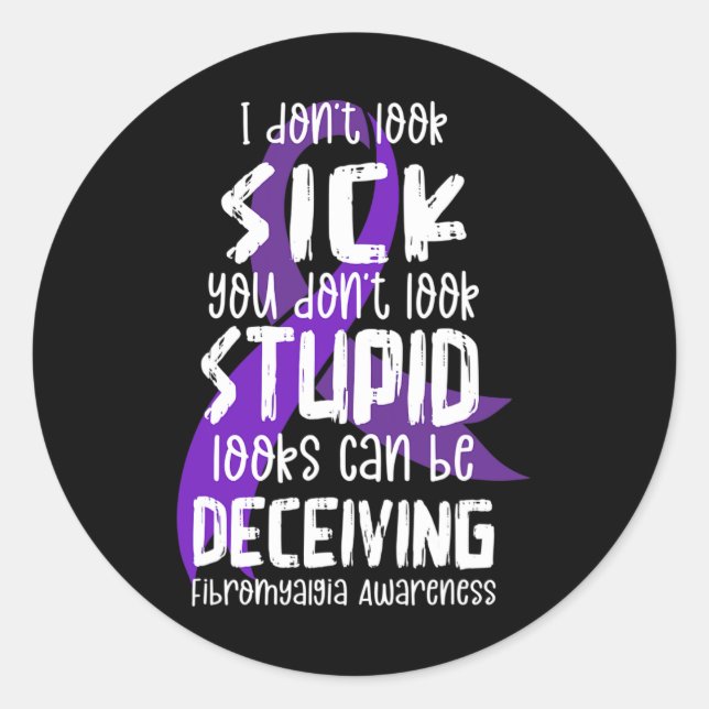 Sticker Rond Soutien Fibromyalgie Mois de sensibilisation Fibro (Devant)