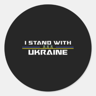Sticker Rond Soutien Je suis avec l'Ukraine Drapeau américain u