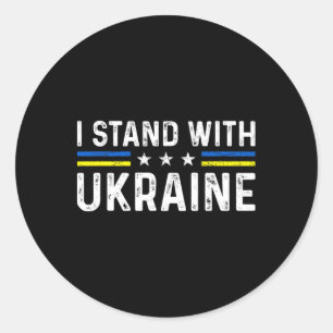 Sticker Rond Soutien Je suis avec l'Ukraine Drapeau ukrainien