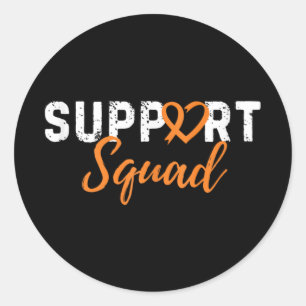 Sticker Rond Soutien Leucémie Cancer Loisir Coeur Orange Ri