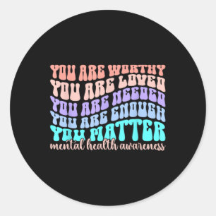 Sticker Rond Soutien motivationnel Guerrier Santé mentale