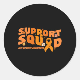 Sticker Rond Soutien Squad Gun Sensibilisation à la violence Or
