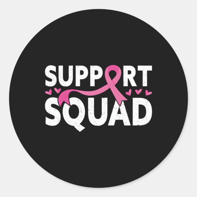 Sticker Rond Soutien Squad Messy Bun K Guerrier Cancer du sein  (Devant)