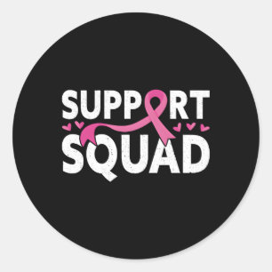Sticker Rond Soutien Squad Messy Bun K Guerrier Cancer du sein 