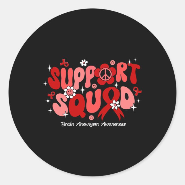 Sticker Rond Soutien super Escadron Cerveau Aneurie Sensibilisa (Devant)