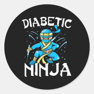 Sticker Rond Soutien T1d Ninja diabétique Type 1 Décerné du dia