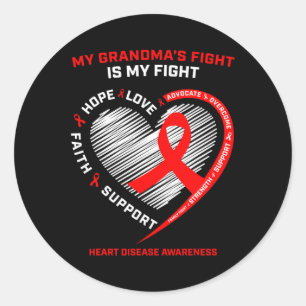 Sticker Rond Soutien vestimentaire Grand-mère Médecine du coeur