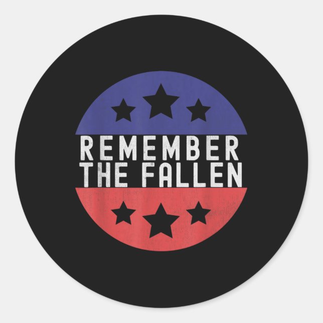 Sticker Rond Souvenez-vous de la Fallen _ Memorial Day (Devant)