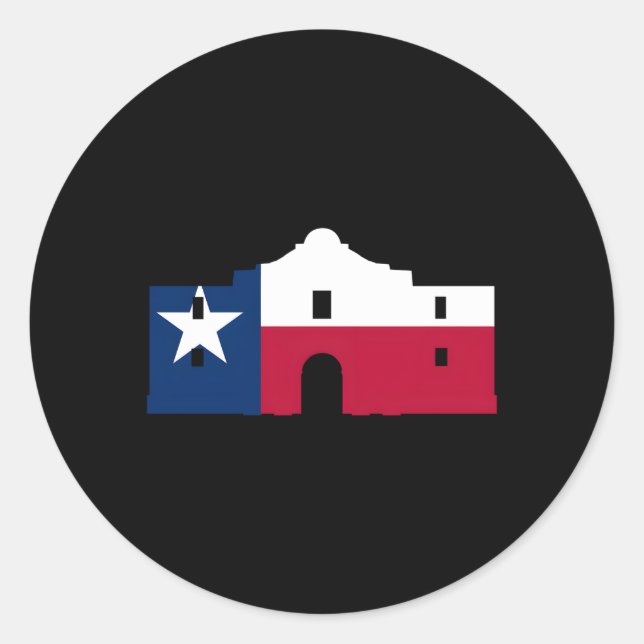 Sticker Rond Souvenez-vous de la mission Alamo Texas Flag San A (Devant)