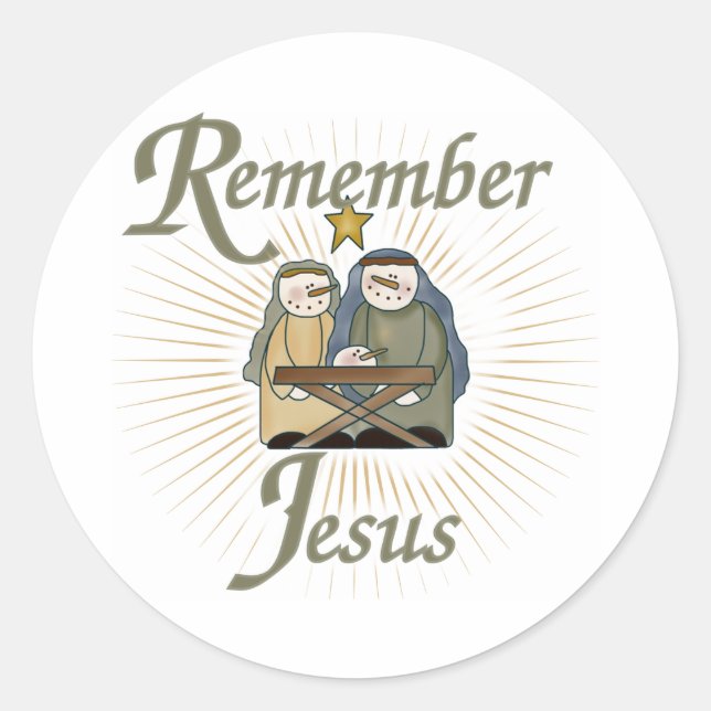 Sticker Rond Souvenez-vous de la Nativité de Noël (Devant)