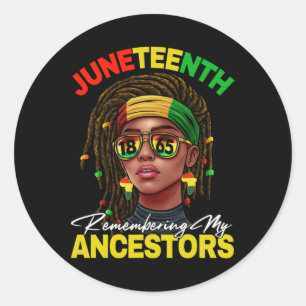 Sticker Rond Souvenez-vous de mes ancêtres Africaines Américain