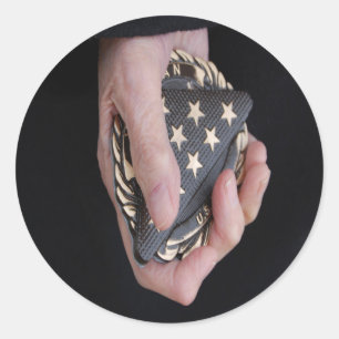 Sticker Rond Souvenez-vous de nos anciens combattants