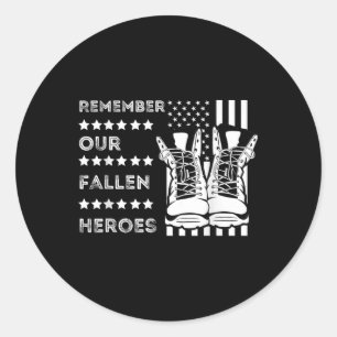 Sticker Rond Souvenez-vous de nos Fallen Heroes Memorial Days U