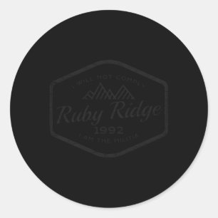 Sticker Rond Souvenez-vous de Ruby Ridge 1992 Je ne me conforme