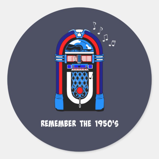 Sticker Rond Souvenez-vous des années 50 (Devant)