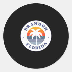 Sticker Rond Souvenir Brandon Floride Fl Rétro Coucher de solei