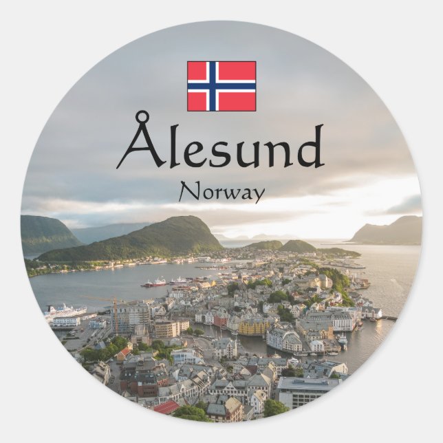 Sticker Rond Souvenir d'Alesund (Devant)