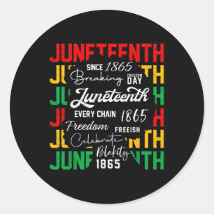 Sticker Rond Souvenir de mes ancêtres 1865 Junetdix Black Wom