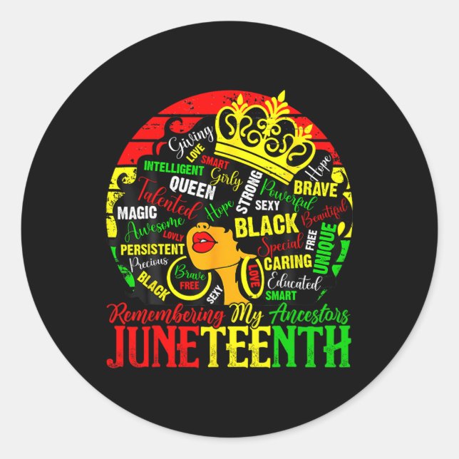 Sticker Rond Souvenir de mes ancêtres JunetDix Célébrer Blac (Devant)