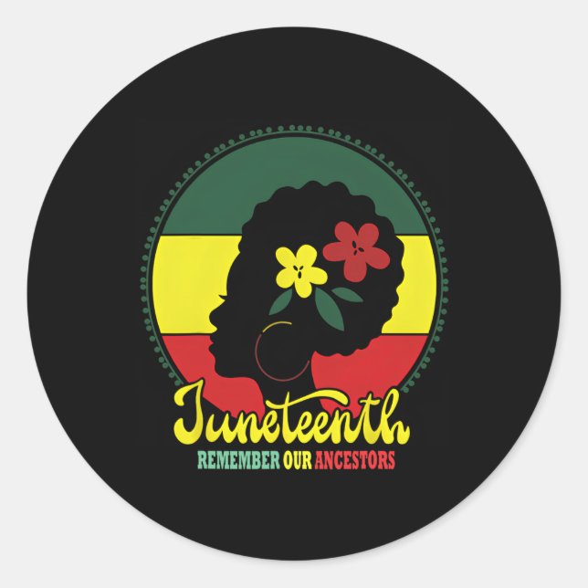 Sticker Rond Souvenir de mes ancêtres JunetDix Célébrer Blac (Devant)