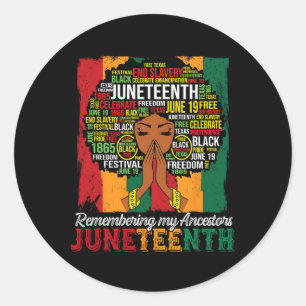 Sticker Rond Souvenir de mes ancêtres JunetDix Célébrer Blac
