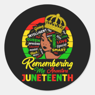 Sticker Rond Souvenir de mes ancêtres JunetDix Célébrer Blac