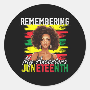 Sticker Rond Souvenir de mes ancêtres Junetdix Melanin Black