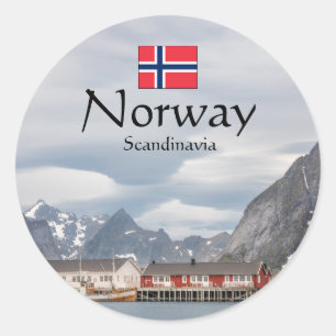 Sticker Rond Souvenir de Norvège