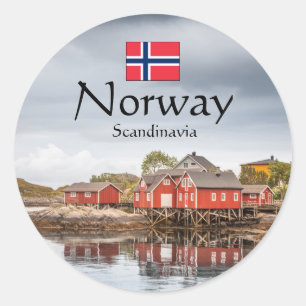 Sticker Rond Souvenir de Norvège