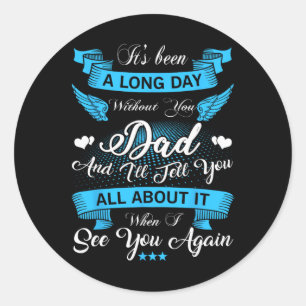 Sticker Rond Souvenir De Papa Mémoire De Mon Père Au Ciel Un