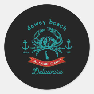 Sticker Rond Souvenir de vacances de pêche aux crabes à Dewey B