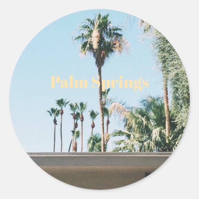 Sticker Rond Souvenir de voyage à Palm Springs (Devant)