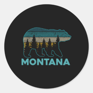 Sticker Rond Souvenir d'ours grizzly du Montana