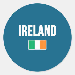 Sticker Rond Souvenir Drapeau Irlandais Irlande