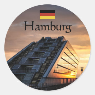 Sticker Rond Souvenir Hambourg
