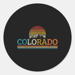 Sticker Rond Souvenir vintage Colorado - Clic noir pour hommes