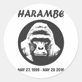 Sticker Rond Souviens-toi de Harambe
