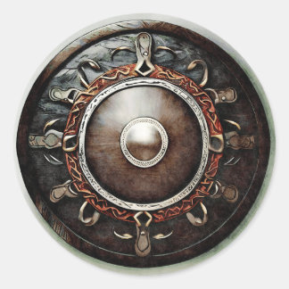 Sticker Rond Soyez comme un bouclier Viking, résistant et incas