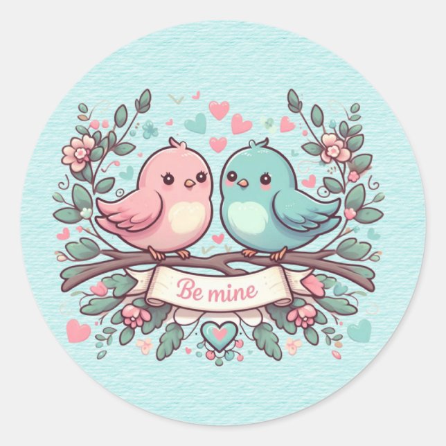 Sticker Rond Soyez des Loisirs roses et bleus (Devant)