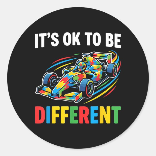 Sticker Rond Soyez Différent Au Rassemblement De Voiture De Sen (Devant)