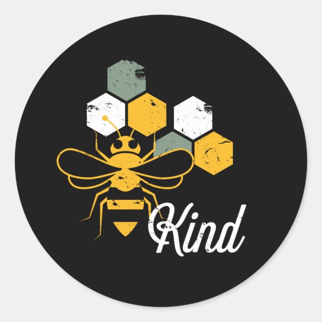 Sticker Rond Soyez drôle Kindness Bee Puns pour l'apiculteur (Devant)