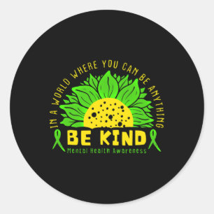 Sticker Rond Soyez en forme de ruban vert Tournesol Tournesol s